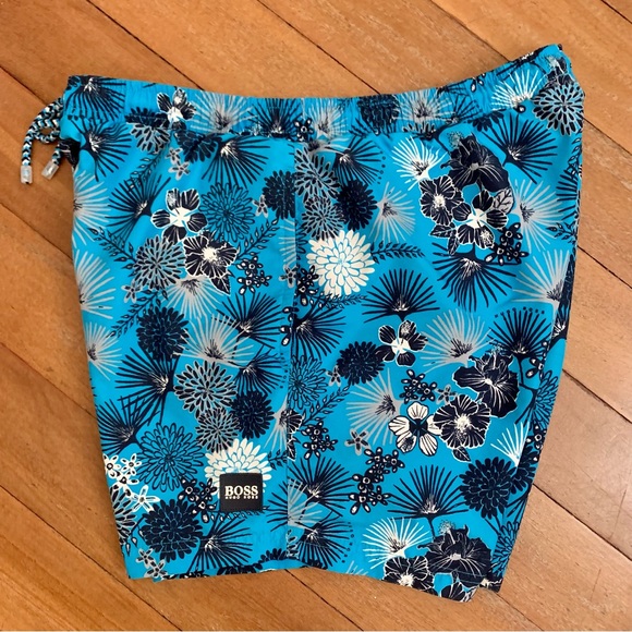 Hugo Boss Swim Hugo Boss Floral Palm Swim Trunks Bluenavy Poshmark